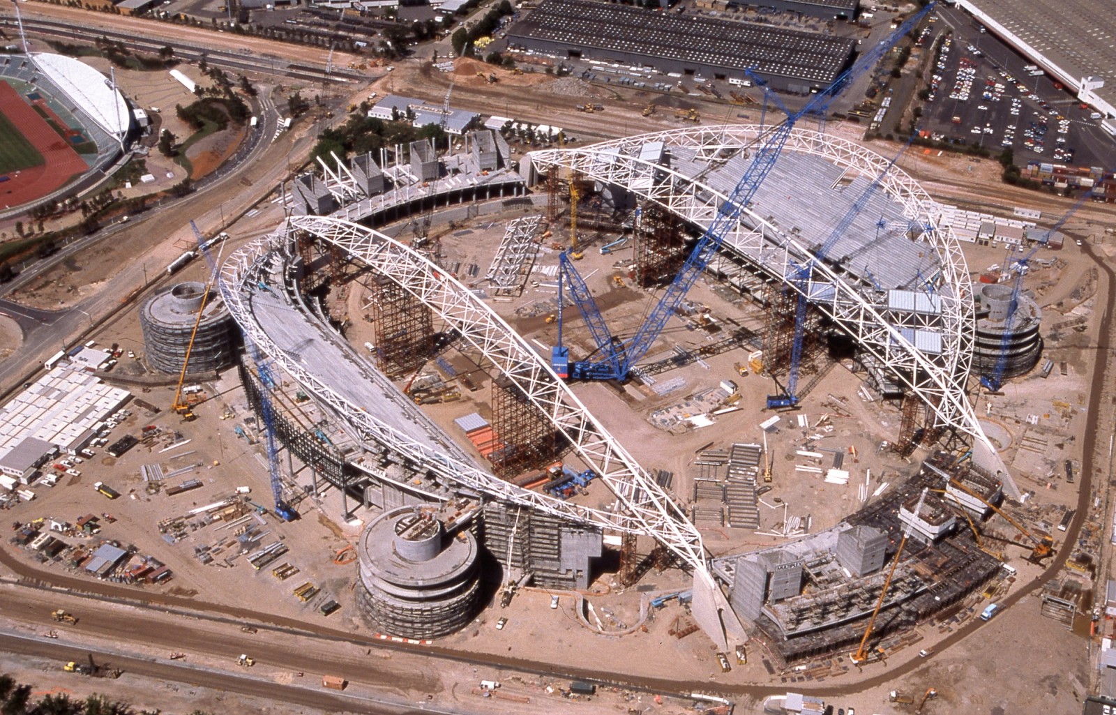Construction begins on Stadium Australia (now Accor Stadium), 1996 — the venue that would host the 2000 Sydney Olympic Games.