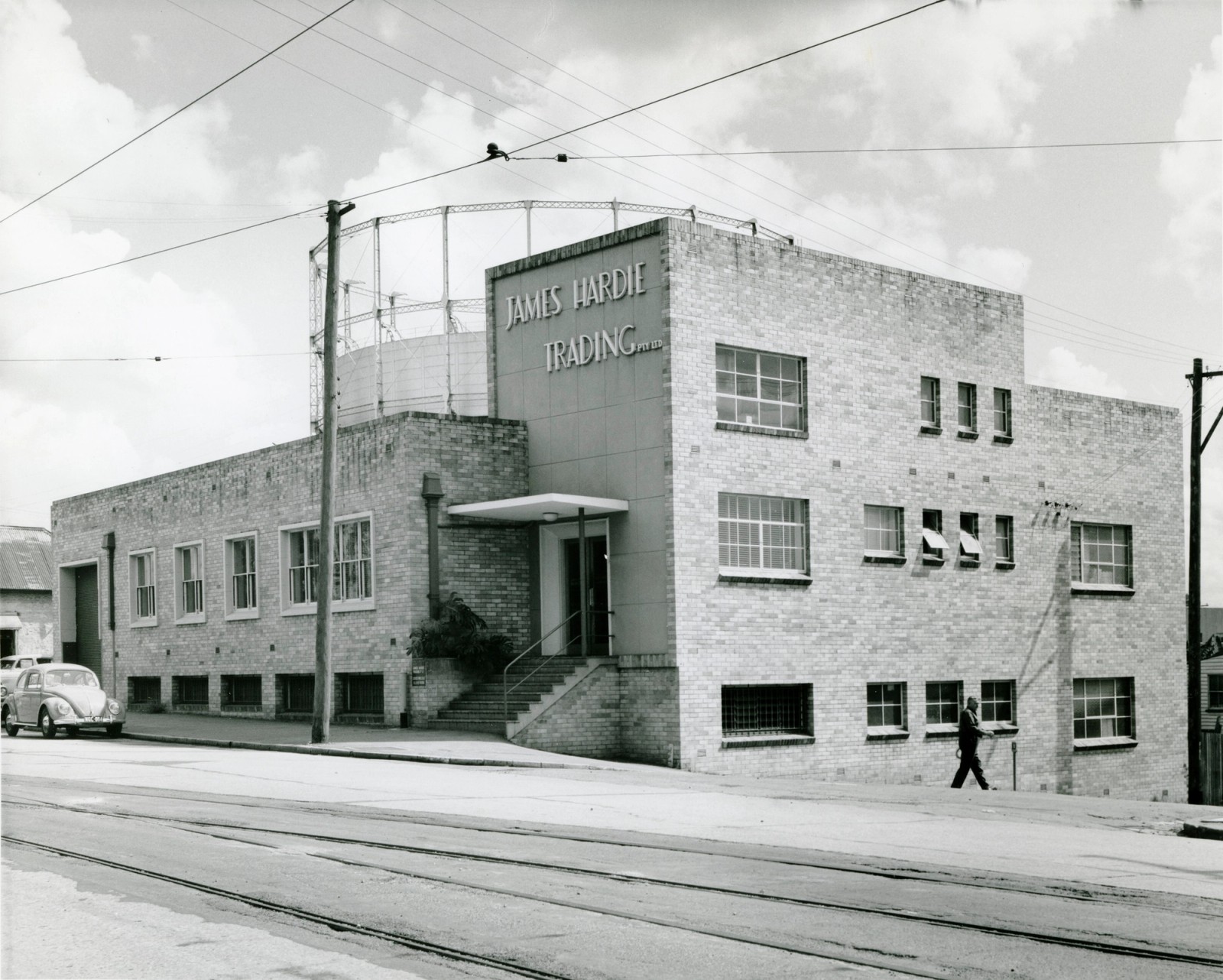 James Hardie Trading Company offices and carpark, Commercial Road, Newstead QLD – Bligh Jessup. 1947-48 