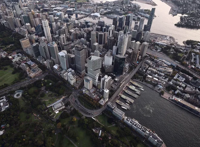 Sydney CBD Aerial View Quay Quarter Tower Sydney