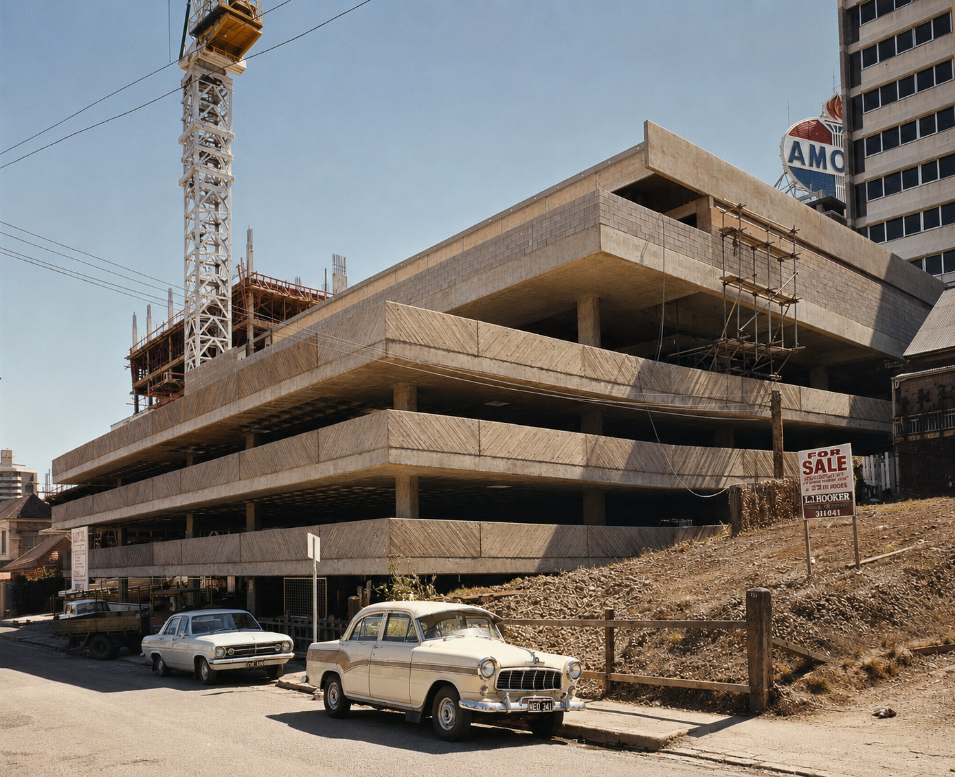 Construction of 445 Upper Edward Street in the 1960s. 