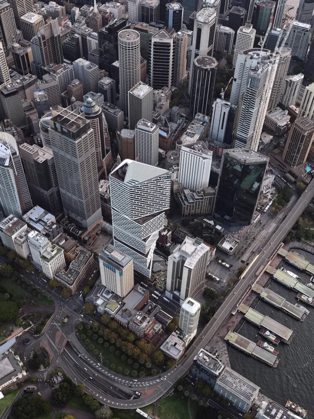 Sydney CBD Aerial View Quay Quarter Tower Sydney