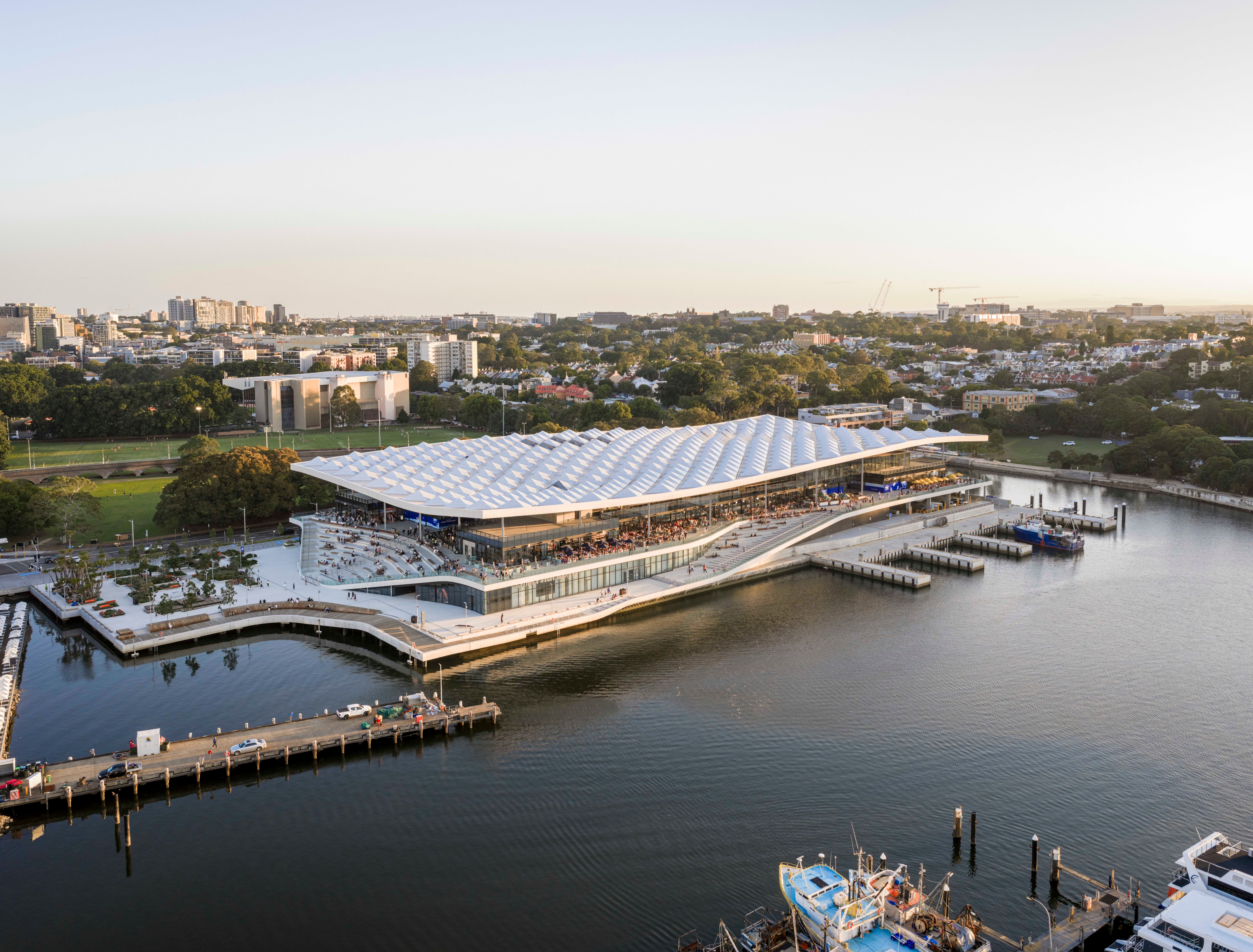 BVN Architecture New Sydney Fish Market Blackwattle Bay civic architecture — award-winning waterfront public building design