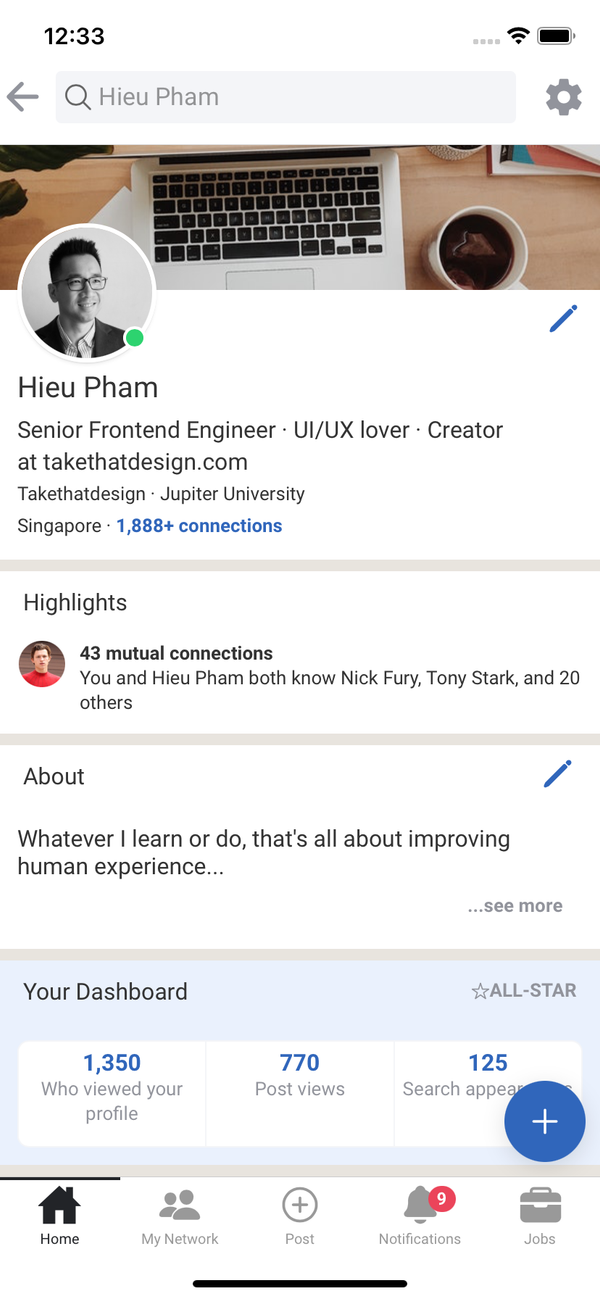 LinkedIn 4 React | Take That Design