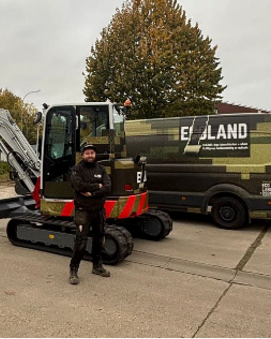 Eland vakman voor de bedrijfswagen en minigraver
