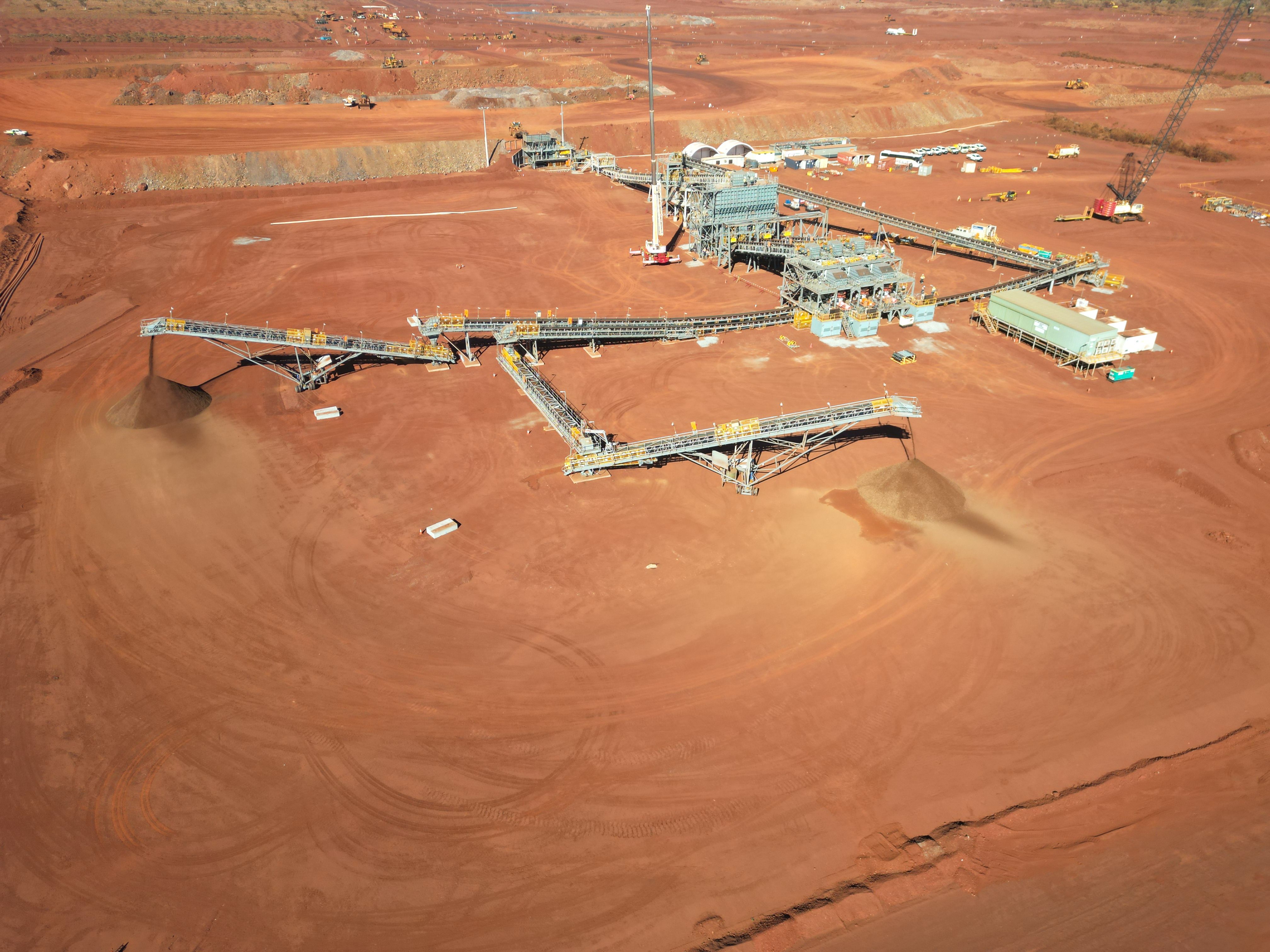 drone footage of lamb creek construction village with landscape