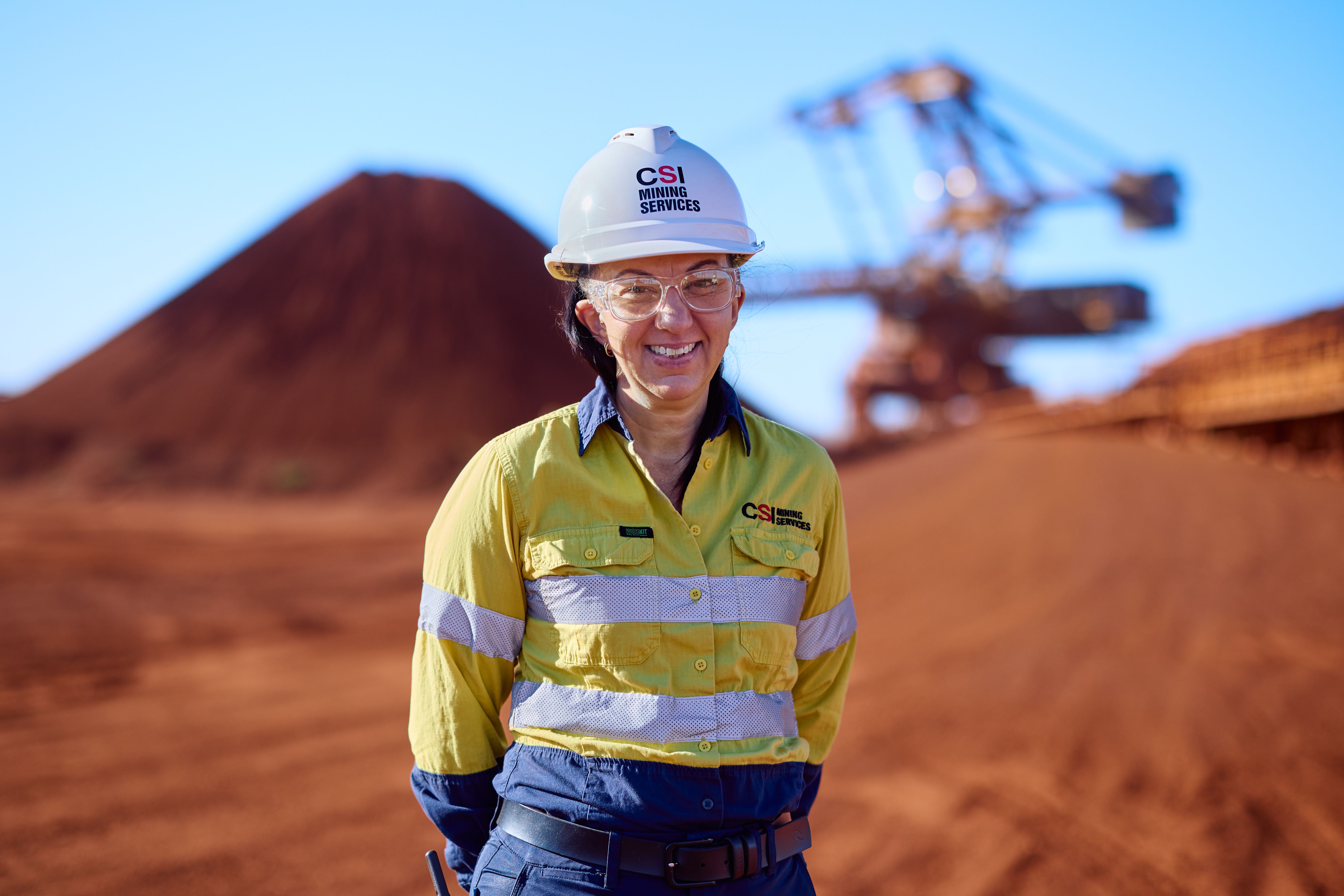 woman standing on a mine site 