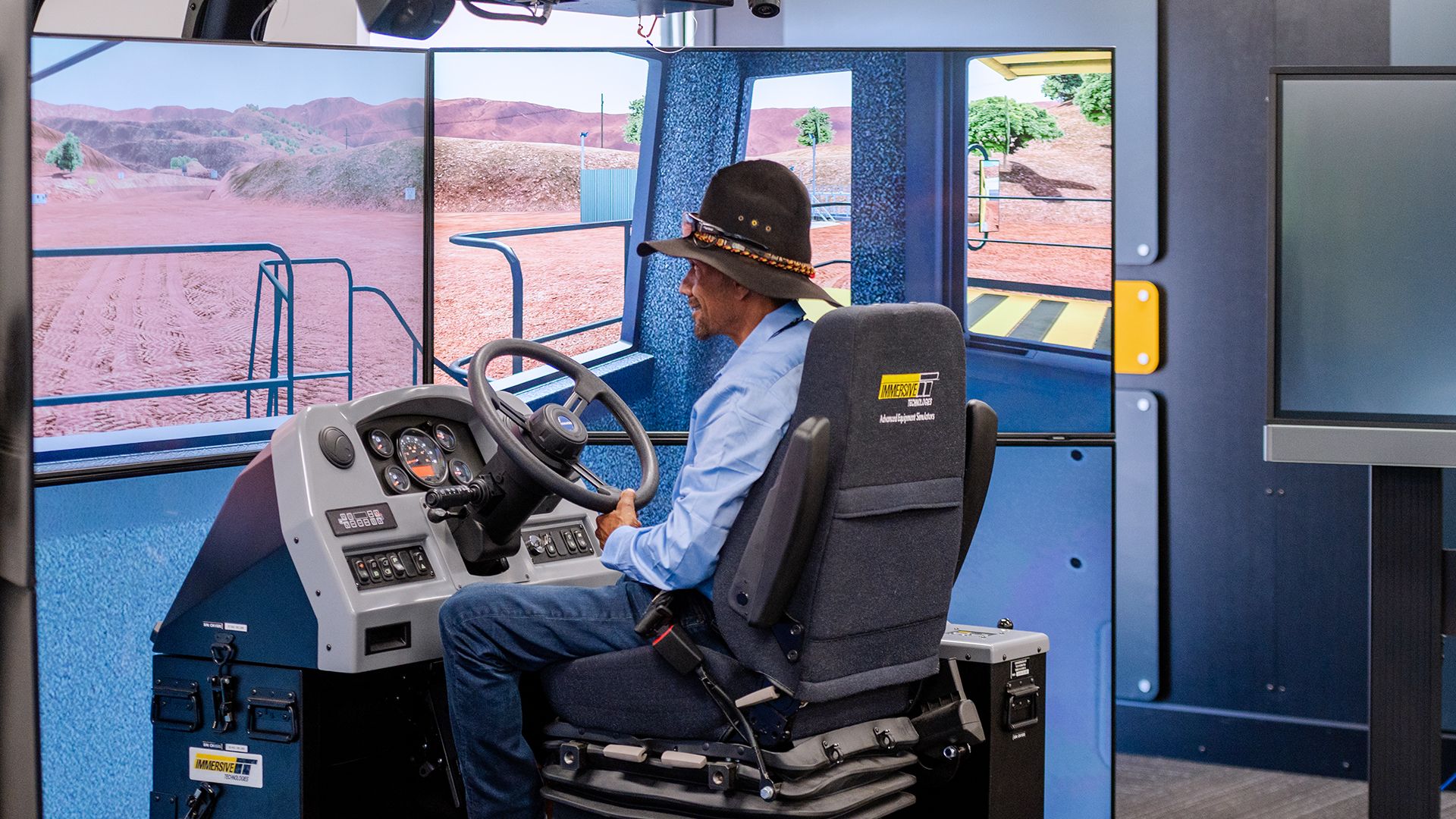 Indigenous man on a MinRes simulator