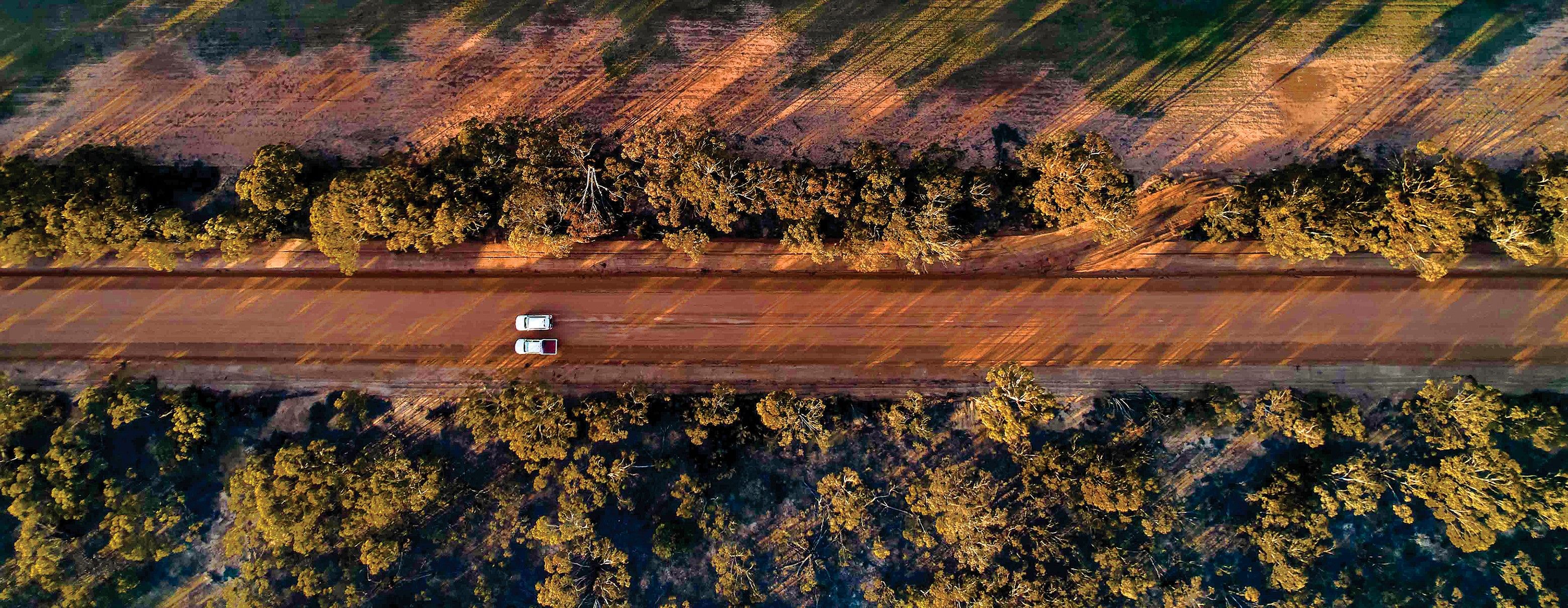 Cars driving on a road