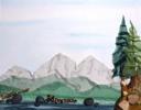 Mountains  Textile Collage