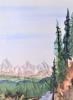 Mountains  Textile Collage