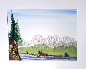 Mountains  Textile Collage