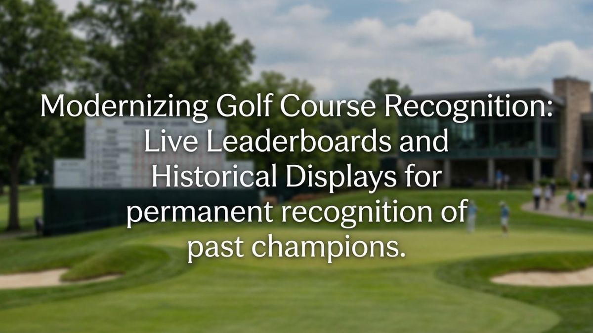Modernizing Golf Course Recognition: Live Leaderboards and Historical Displays for permanent recognition of past champions. 