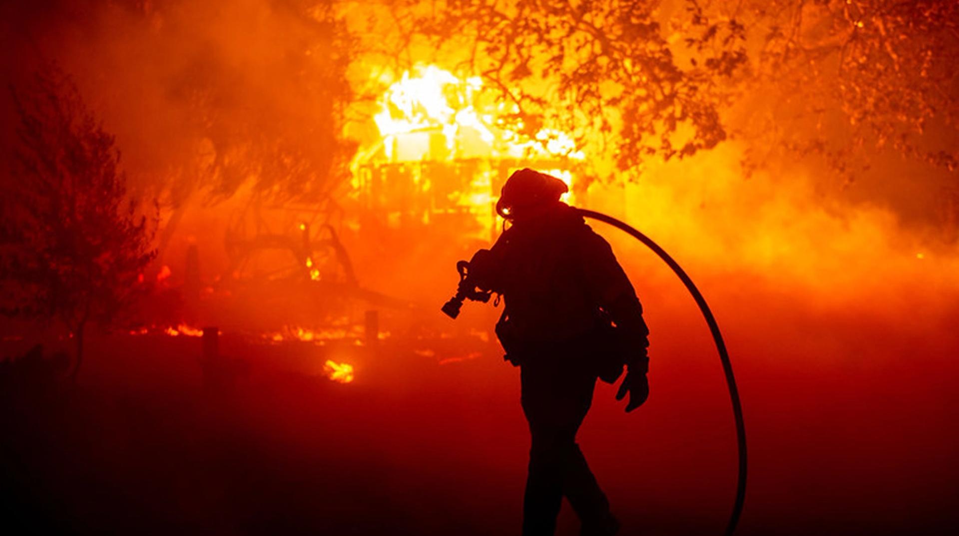 Firefighters in action