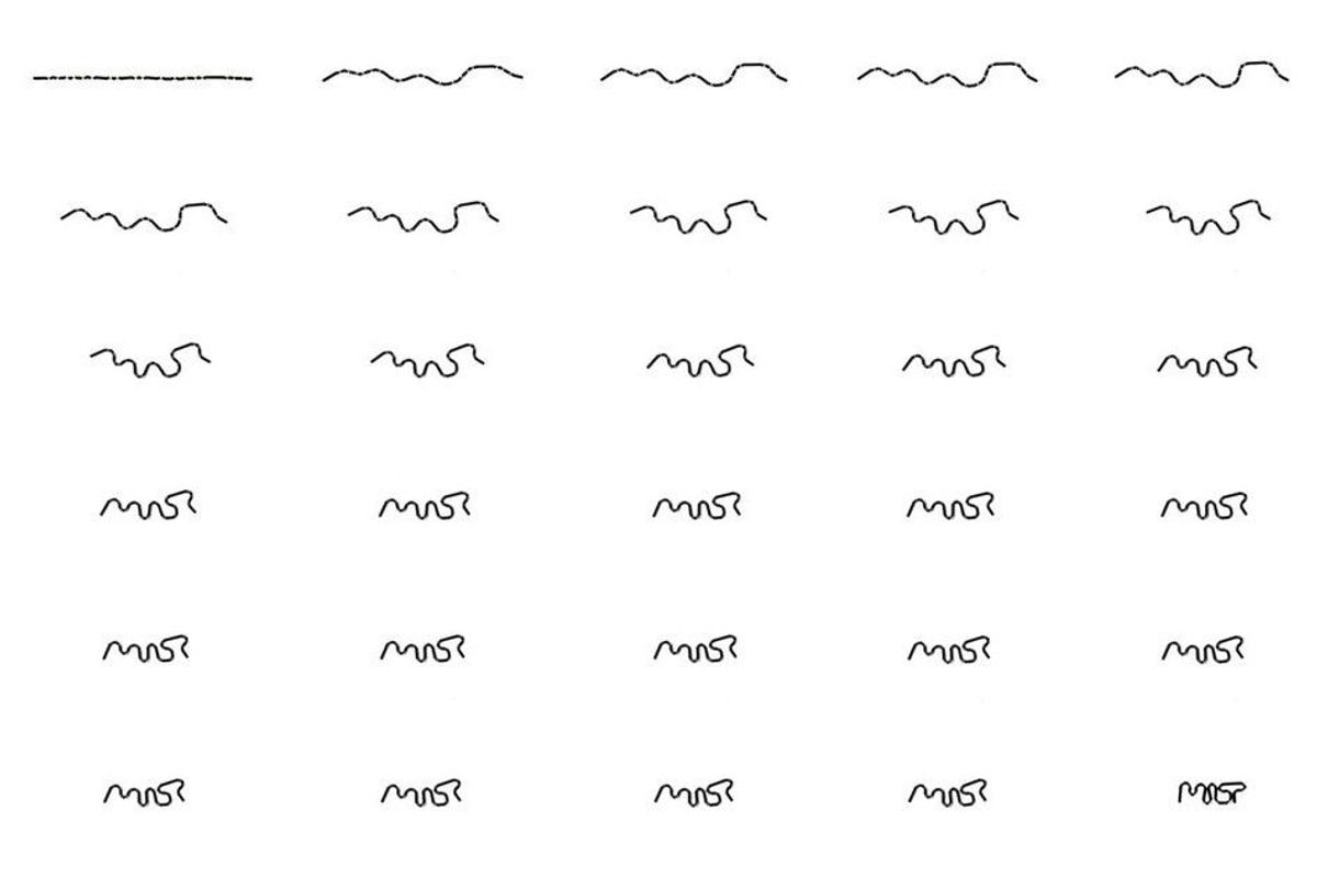 A 3D-printed polymer strand self-folding into the MIT logo when dropped in water