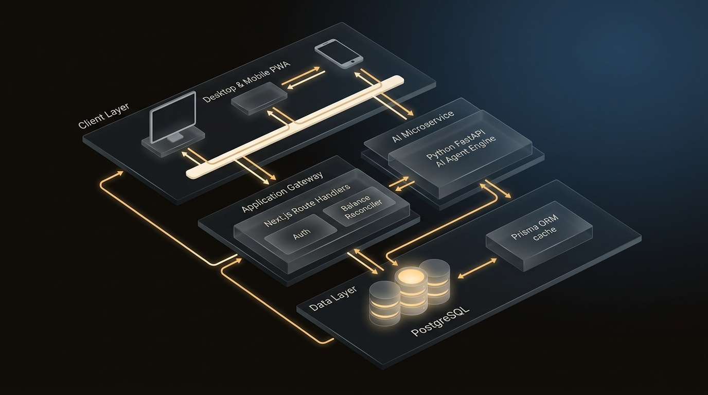 Hisab Kitab - Smart Ledger & AI Expense Assistant architecture