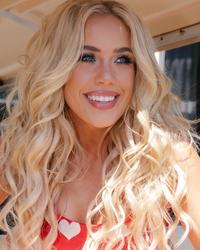 Megan Moroney wearing a heart dress