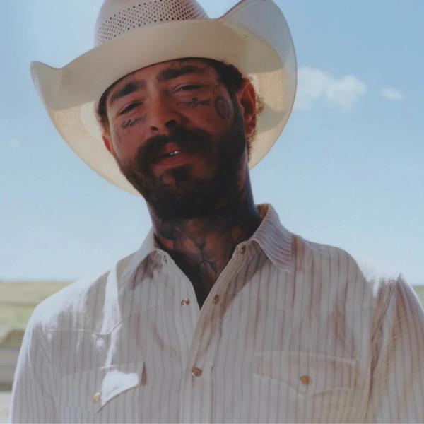 Post Malone wearing a cowboy hat