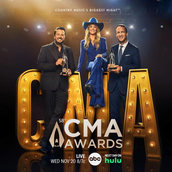 Graphic - 2024 CMA Awards - Luke Bryan, Lainey Wilson & Peyton Manning