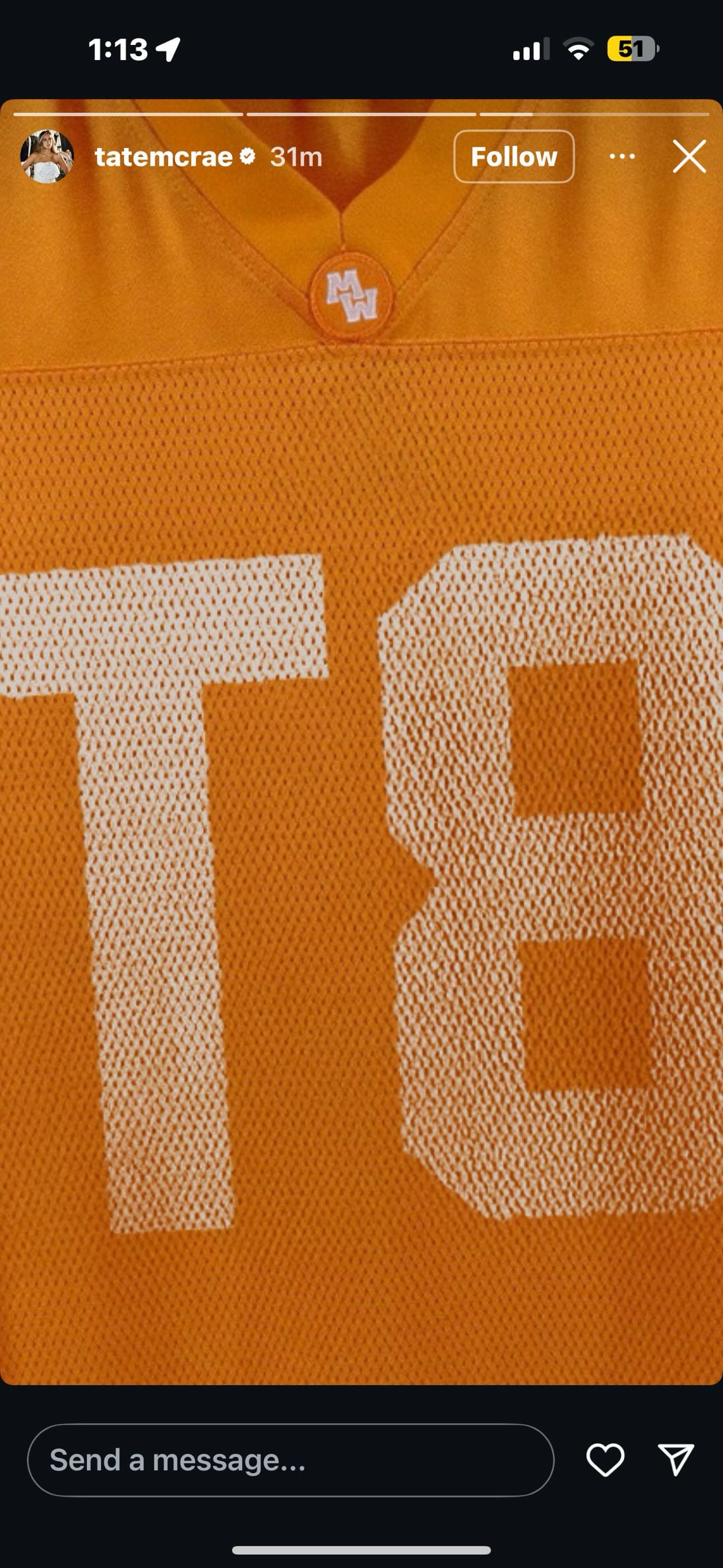 <p>Tate McRae IG Story About MW Collab</p>