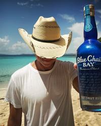 Artist - Kenny Chesney holding Blue Chair Bay Rum