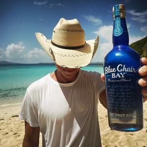 Artist - Kenny Chesney holding Blue Chair Bay Rum