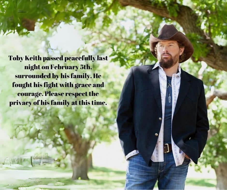 <p>Toby Keith Death Statement</p>