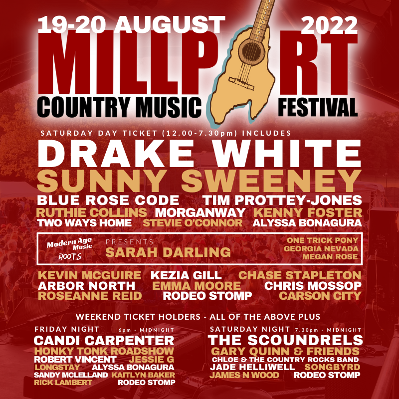 <p>Millport Country Music Festival Line-Up</p>
