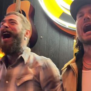Post Malone and Russell Dickerson in a bar together