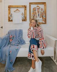 Emily Ann Roberts crocheting