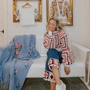 Emily Ann Roberts crocheting