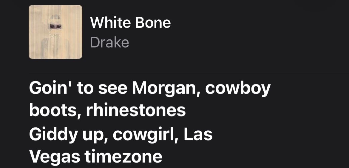 <p>Drake Morgan Wallen Lyric</p>