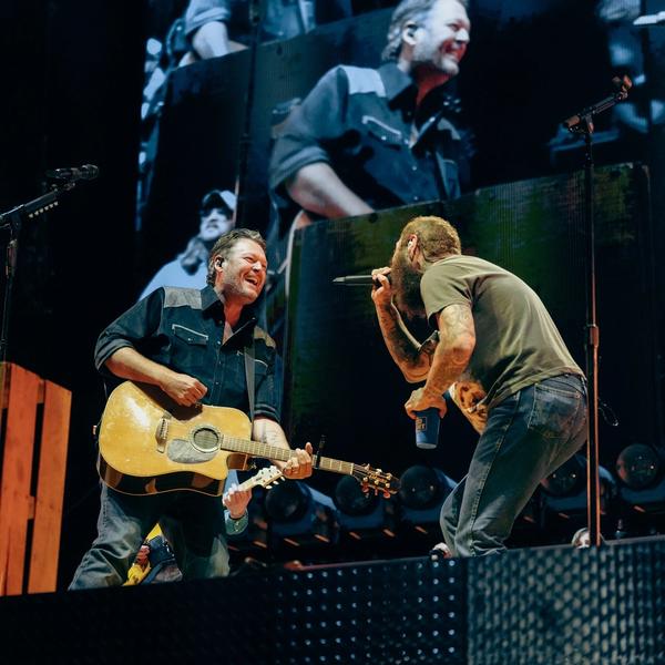 Post Malone performing in Nashville with Blake Shelton