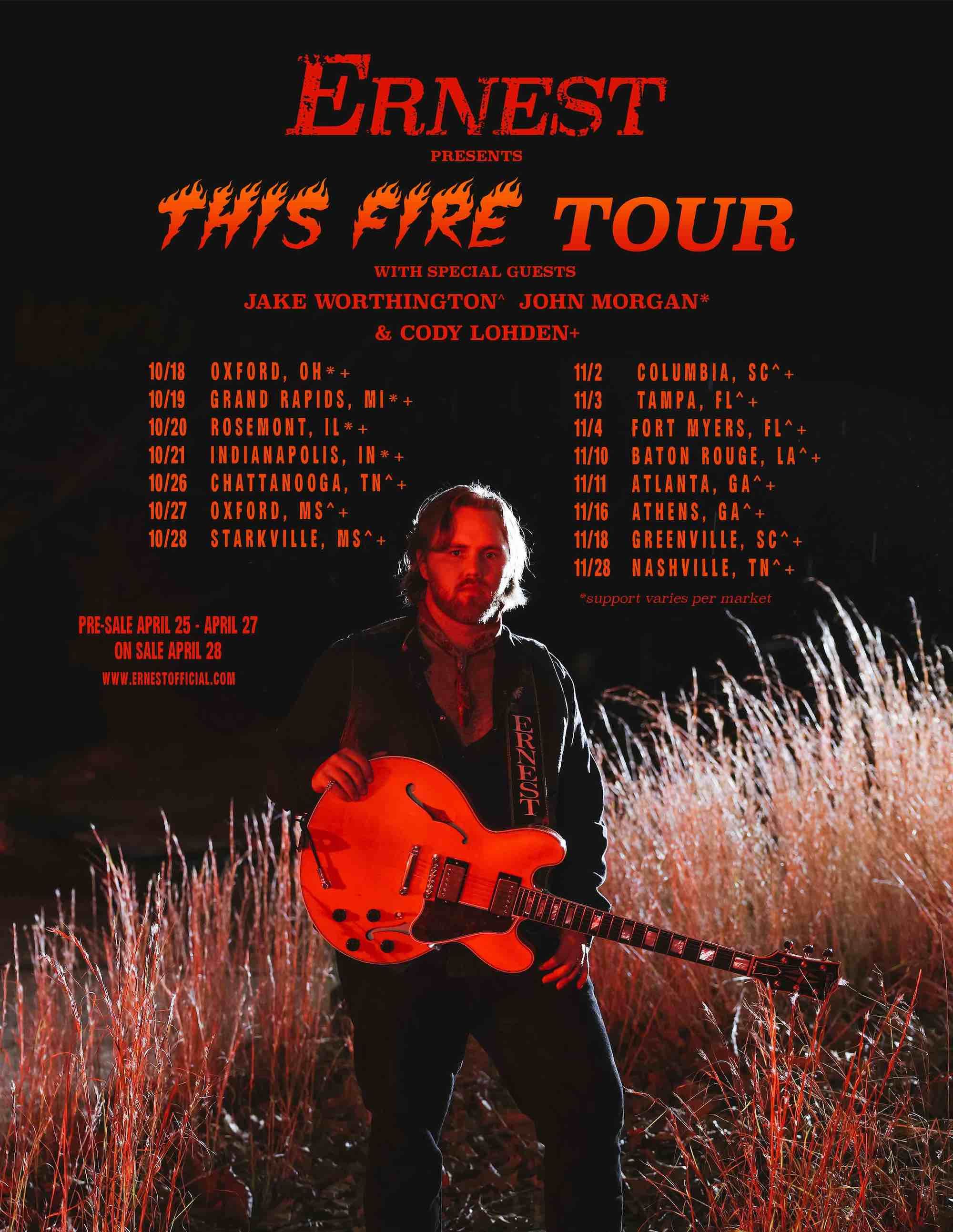 Ernest This Fire 2023 Tour Poster