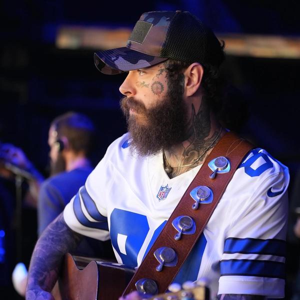 Post Malone wearing a Dallas Cowboys jersey