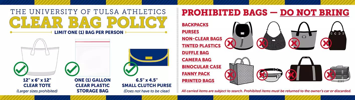 <p>University of Tulsa Bag Policy</p>