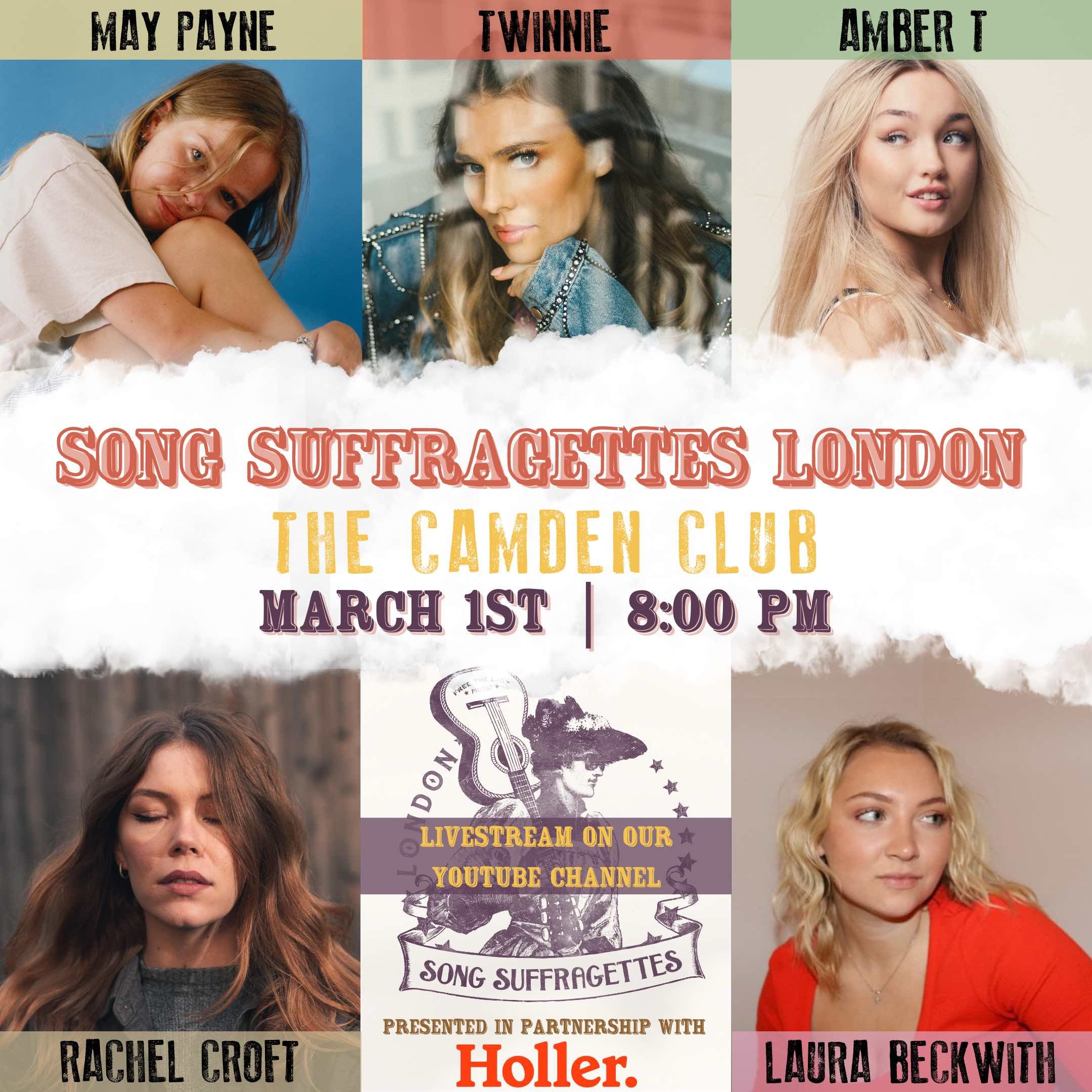 Song Suffragettes March 1st Line-Up Poster