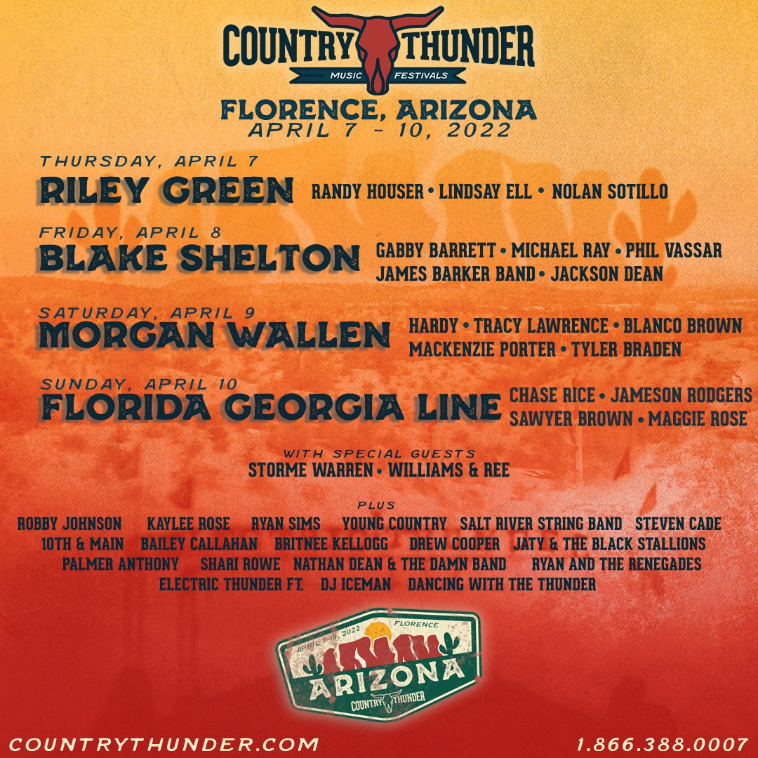 Country Thunder Arizona 2022 LineUp, Dates & Tickets Holler