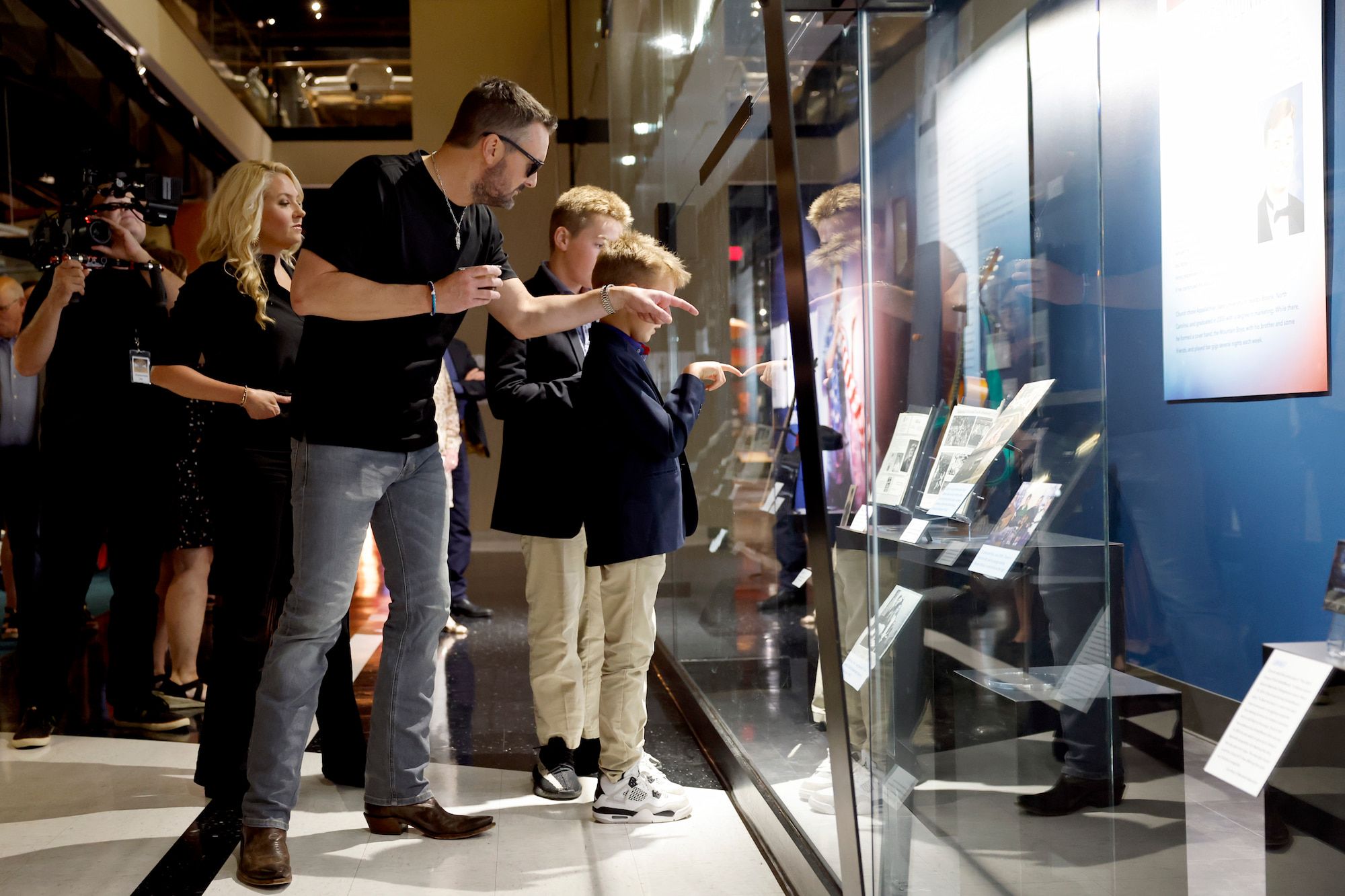 Eric Church and his family view the Country Music Hall of Fame and Museum's new exhibit, Eric Church: Country Heart, Restless Soul.