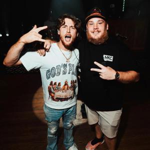 Luke Combs hanging out with Bailey Zimmerman