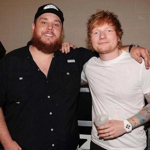 Luke Combs and Ed Sheeran backstage