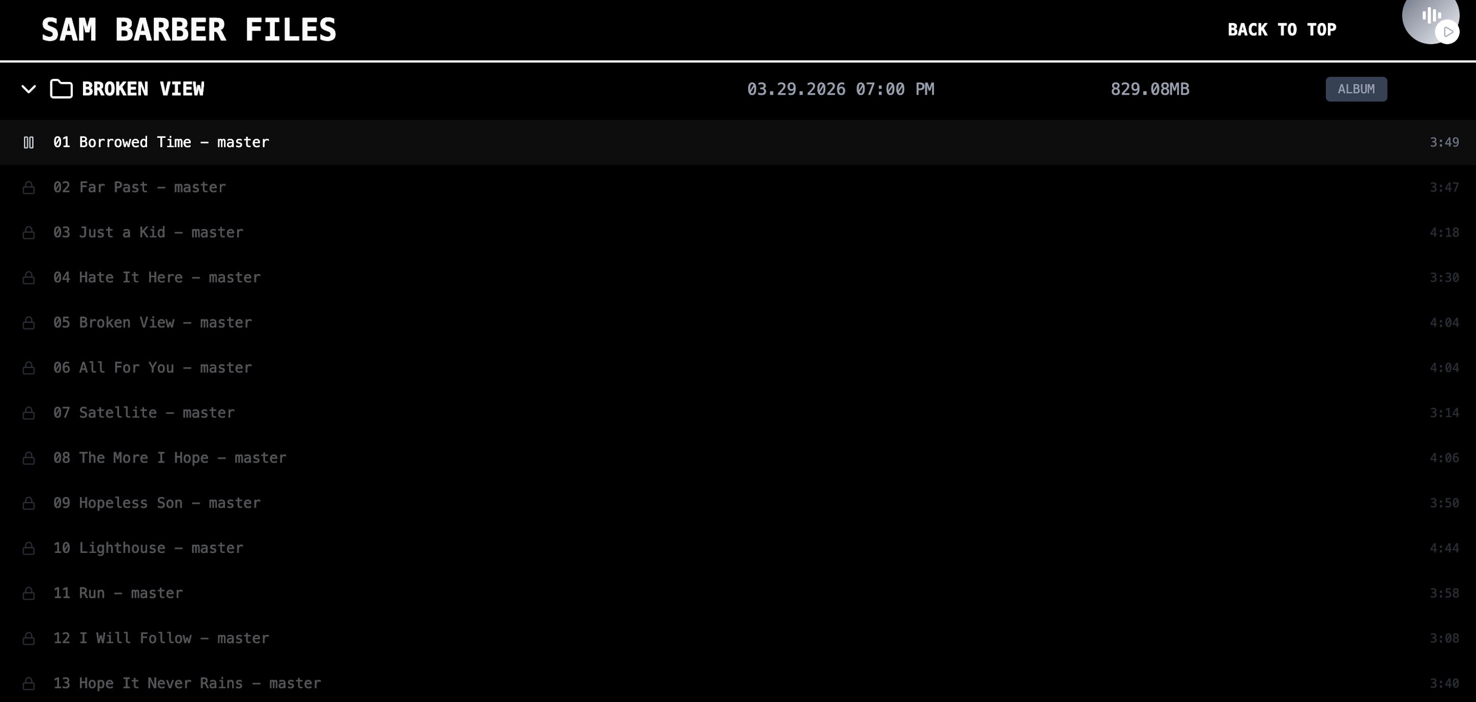 <p>Sam Barber Files Screenshot</p>