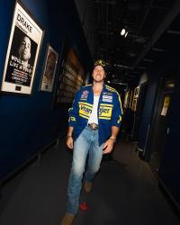 Russell Dickerson backstage at London's O2 Arena