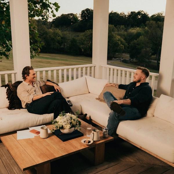 Zach Bryan and Matthew Mcconaughey in conversation about Bryan's 2026 EP, ‘Young Manhood & Other Donatable Organs’.