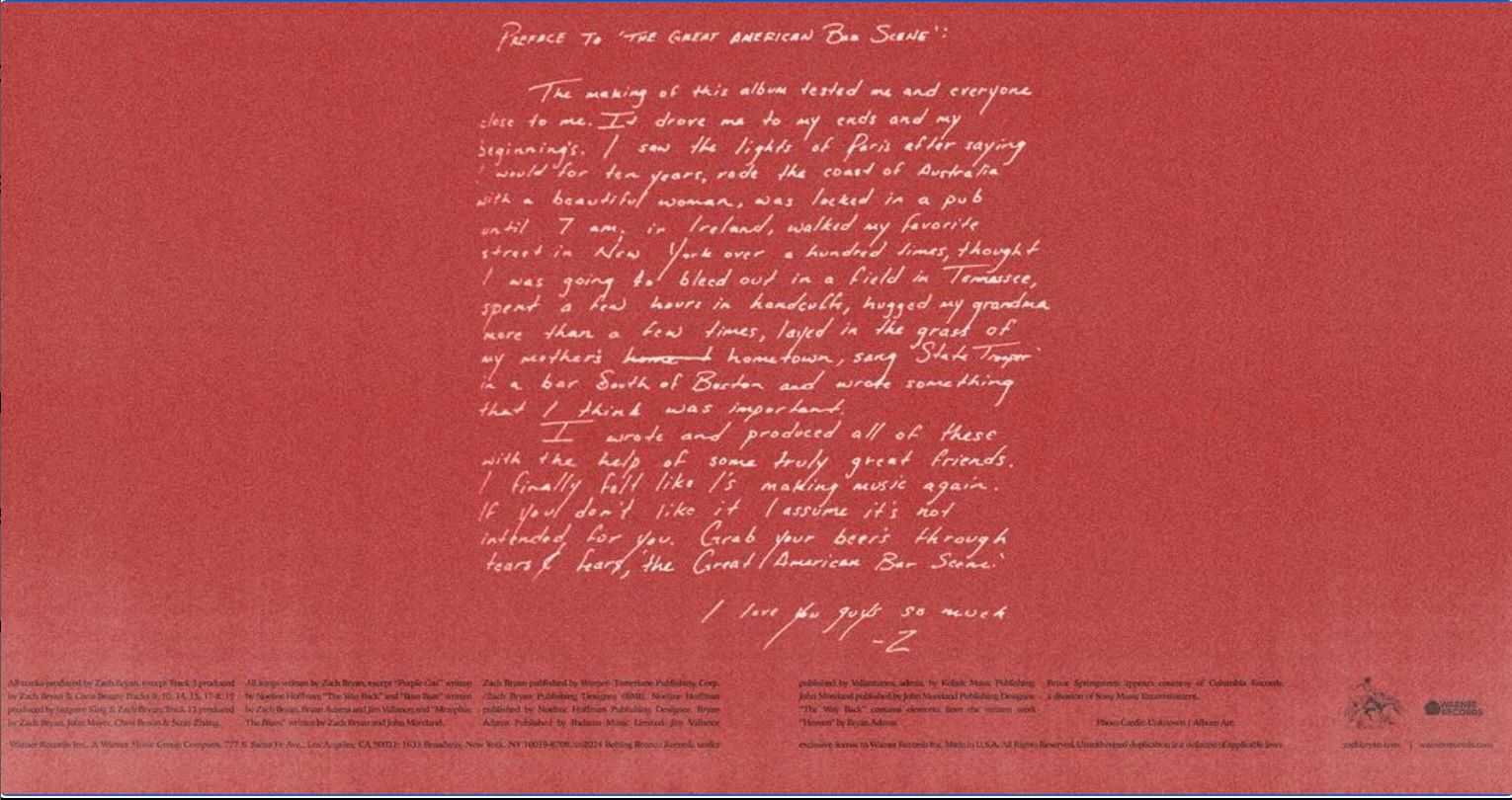 <p>Zach Bryan The Great American Bar Scene Preface</p>