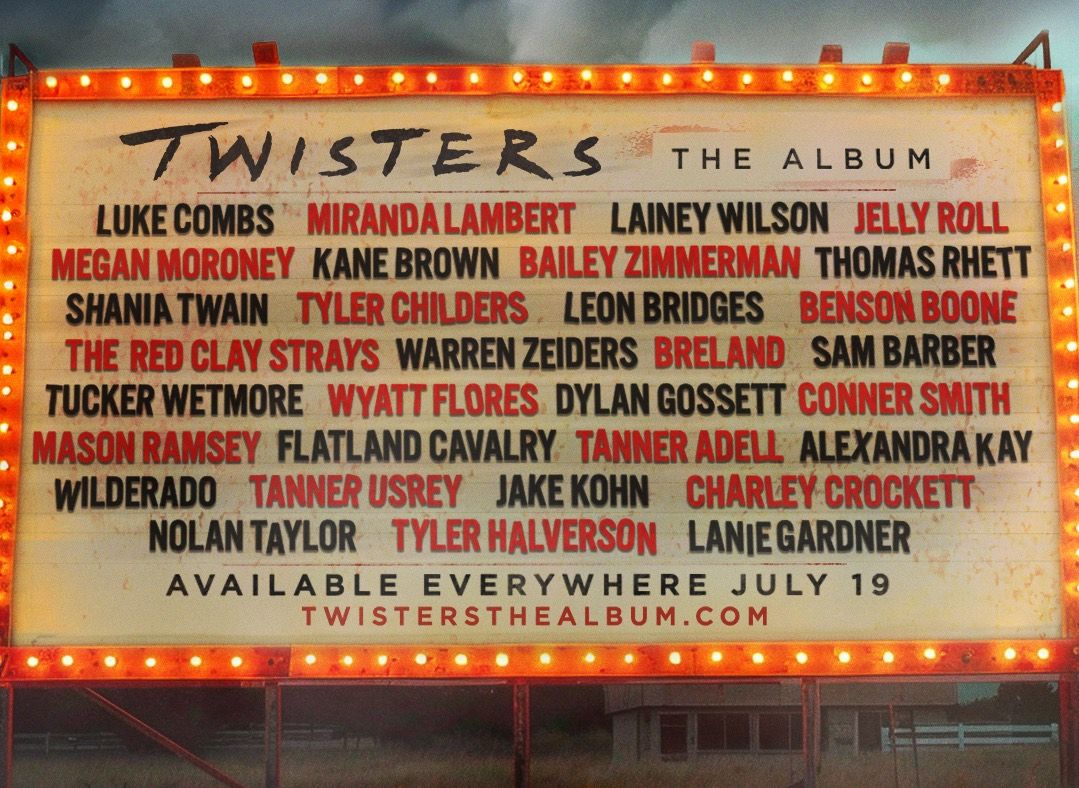 <p>Twisters Full Soundtrack Line-Up</p>