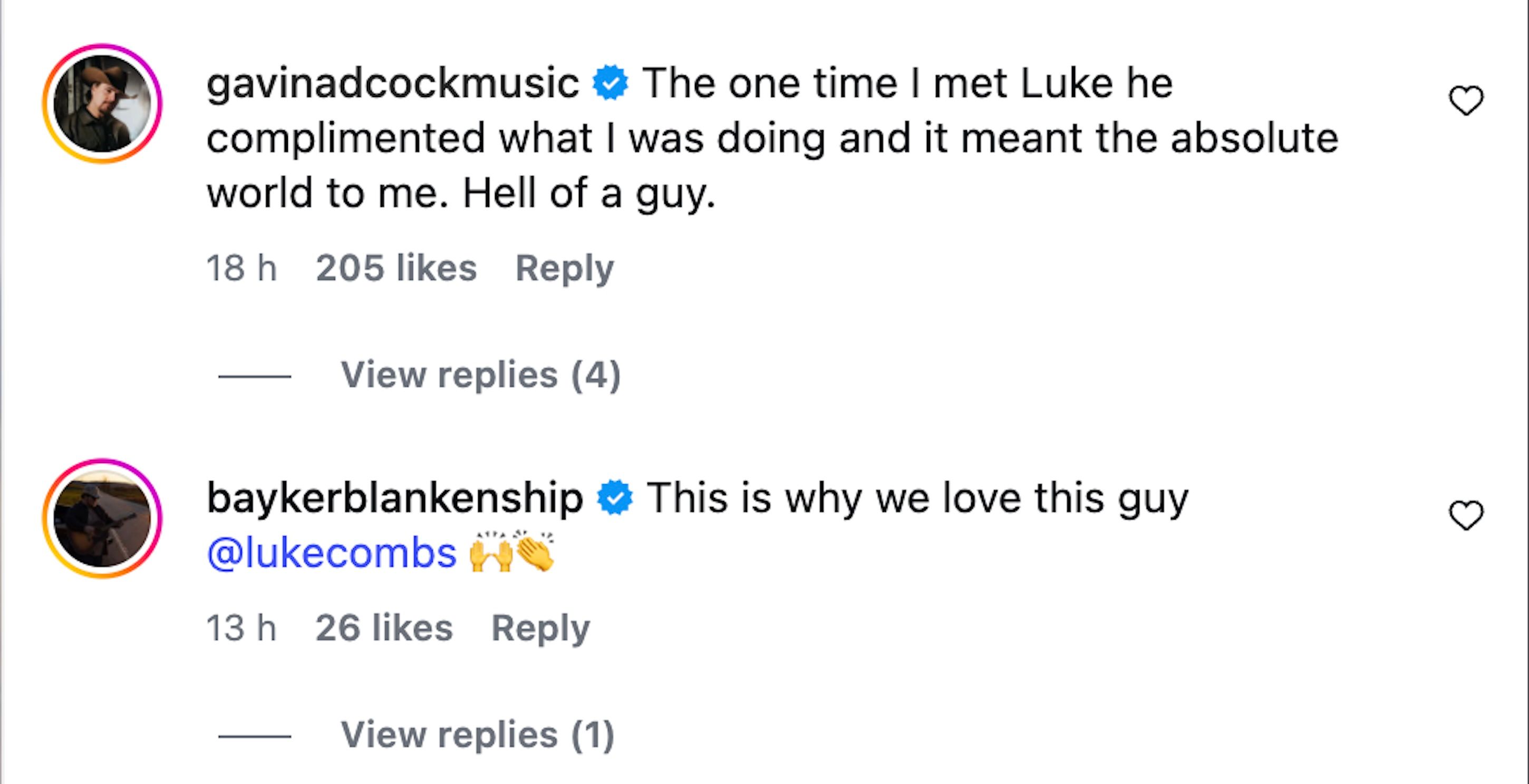 <p>Luke Combs x Gavin Adcock Screenshot</p>