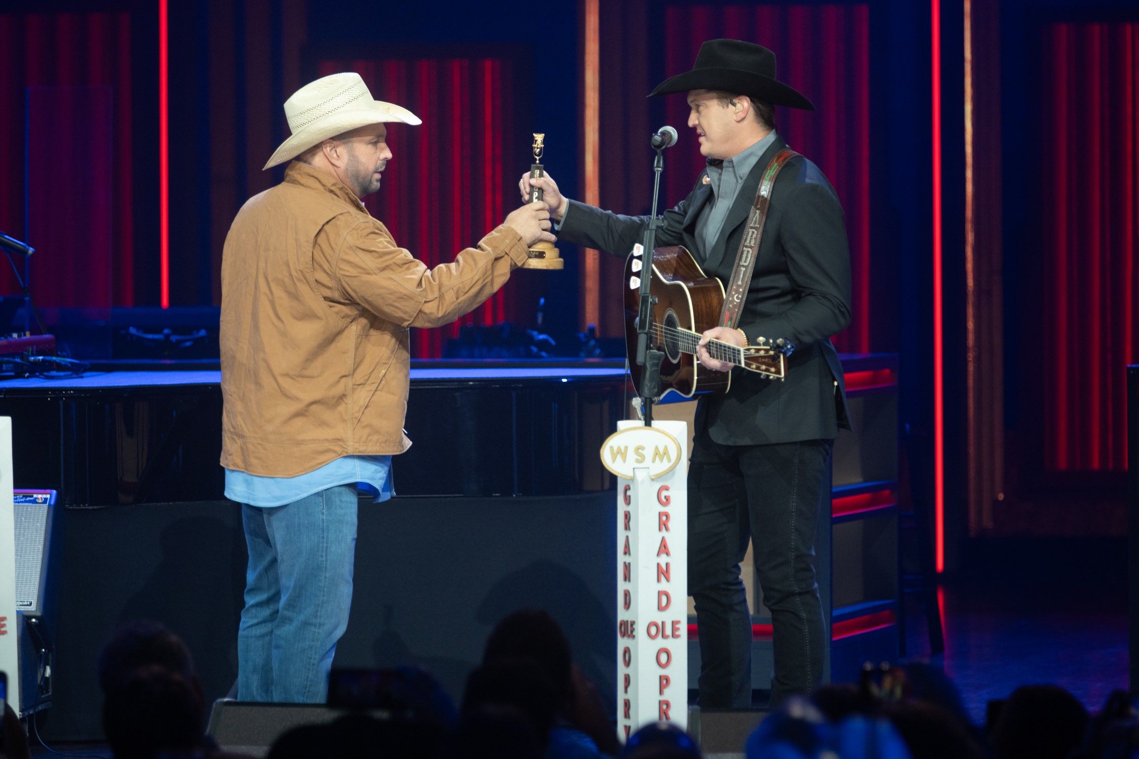 Garth Brooks Inducts Jon Pardi into the Grand Ole Opry