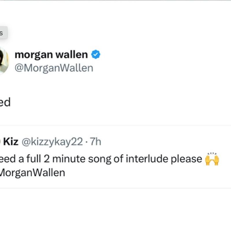 <p>Morgan Wallen Twitter Interlude Screenshot</p>
