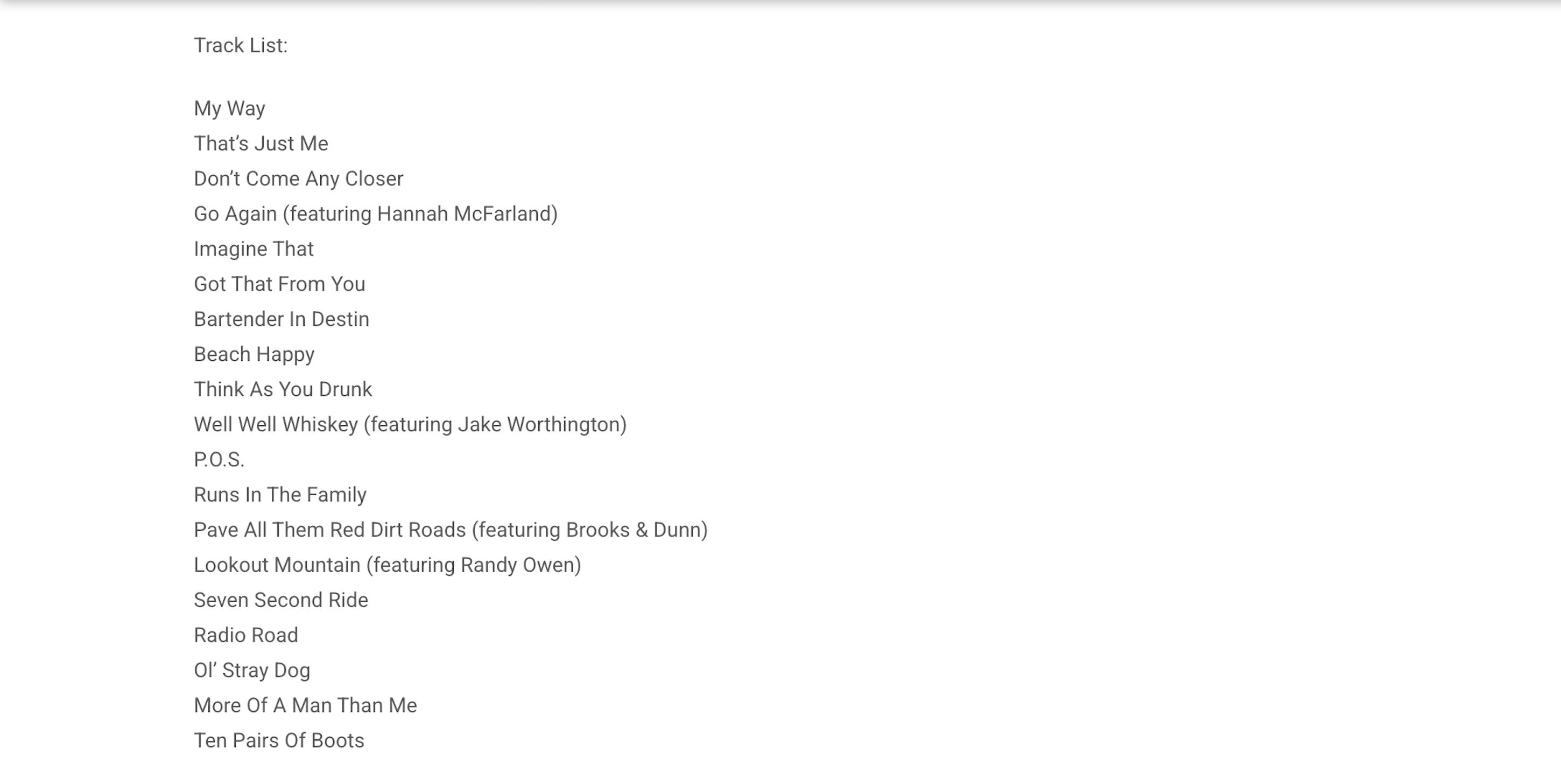 <p>Riley Green That's Just Me Tracklist</p>