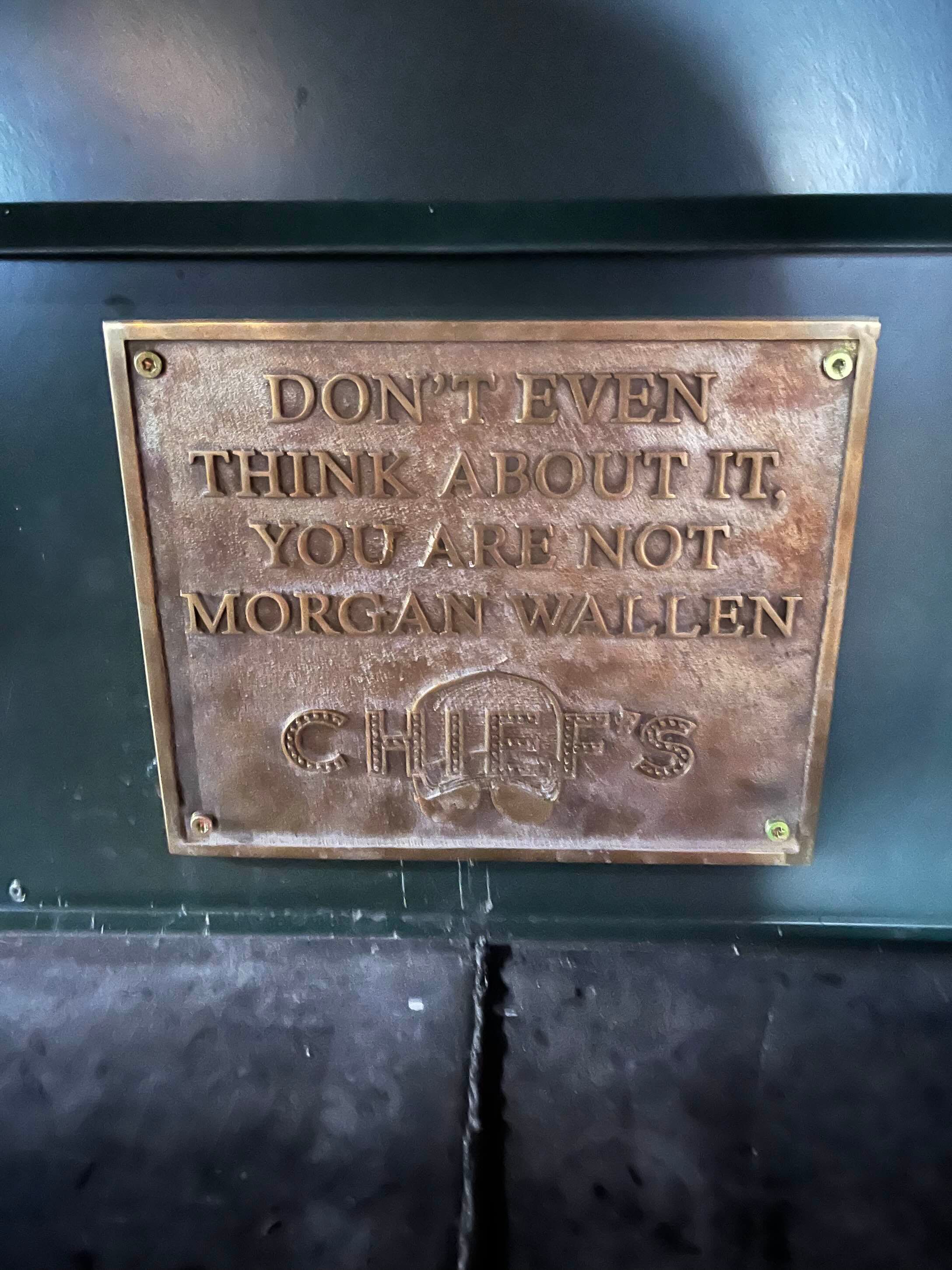 <p>Morgan Wallen Chief's Bar Sign</p>